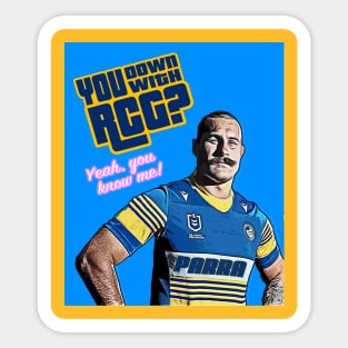 Parramatta Eels - Reagan Campbell-Gillard - DOWN WITH RCG? Sticker